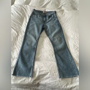 Everlane Jeans | Medium Wash Blue Denim | High Rise Kick Crop Size 26 | Raw Hem